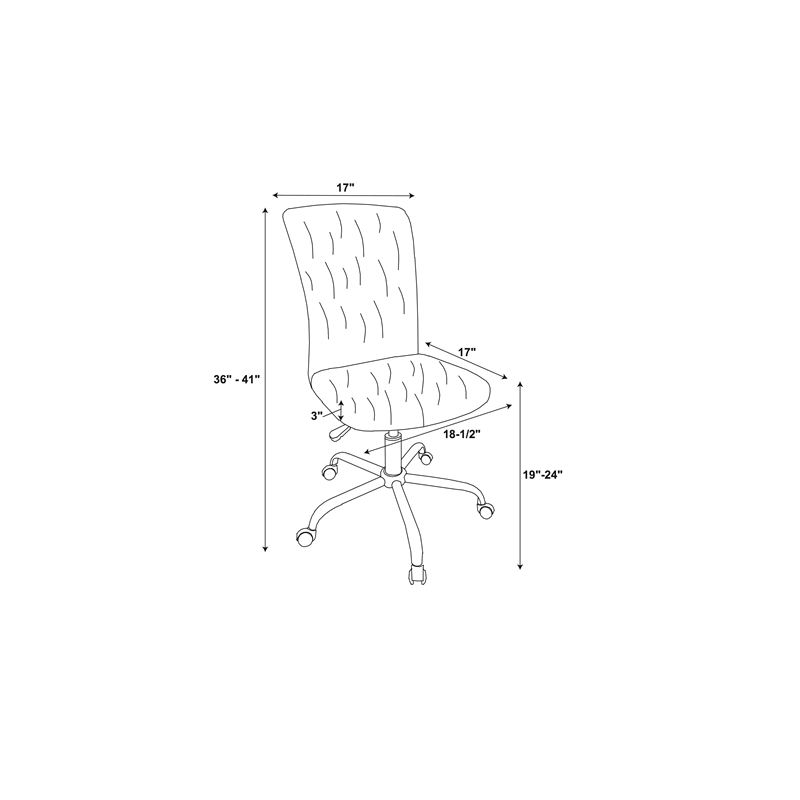 White Faux Flokati Armless Office Chair R2441