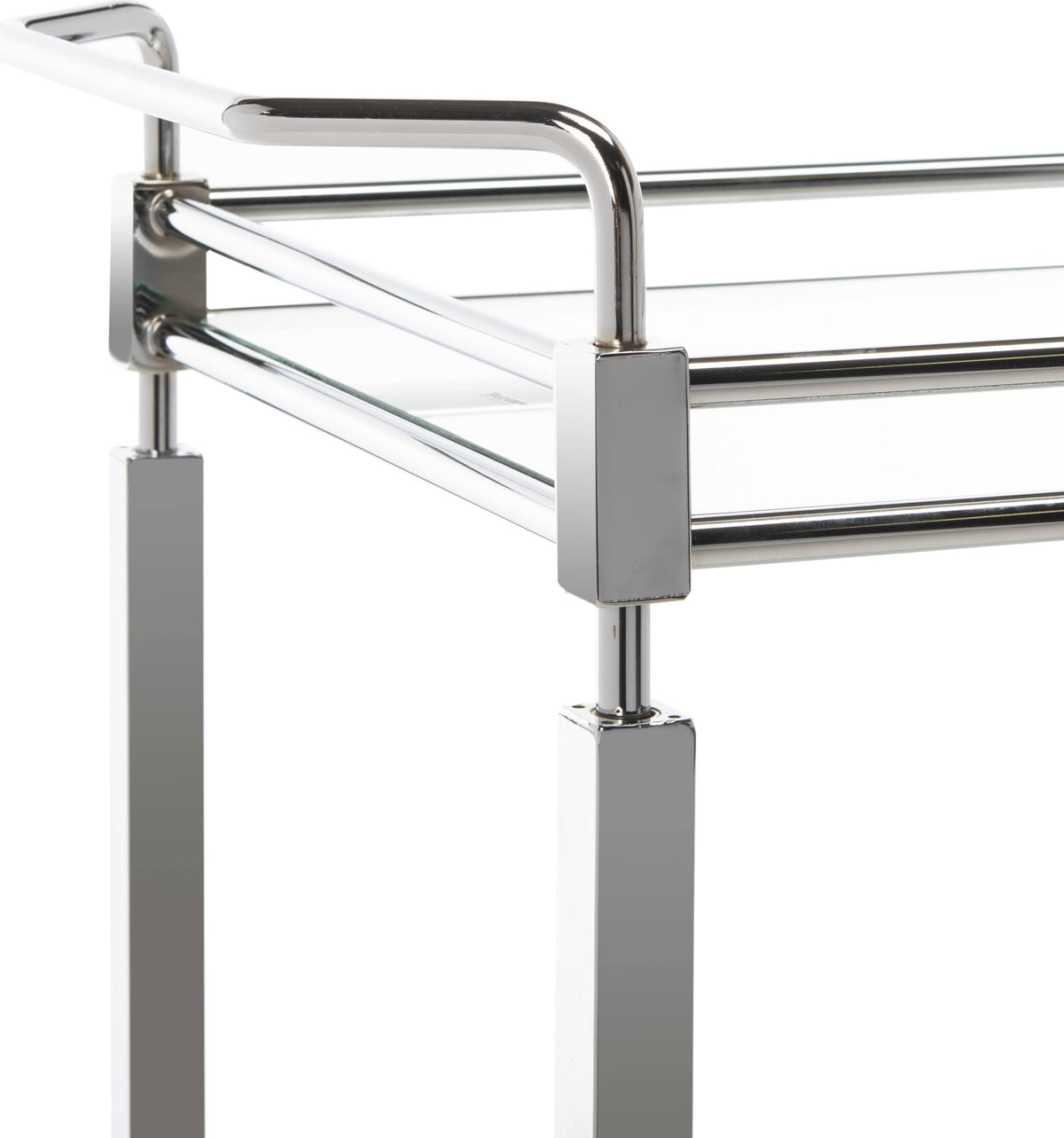 Chrome 2 Tier Rectangle Bar Cart G150