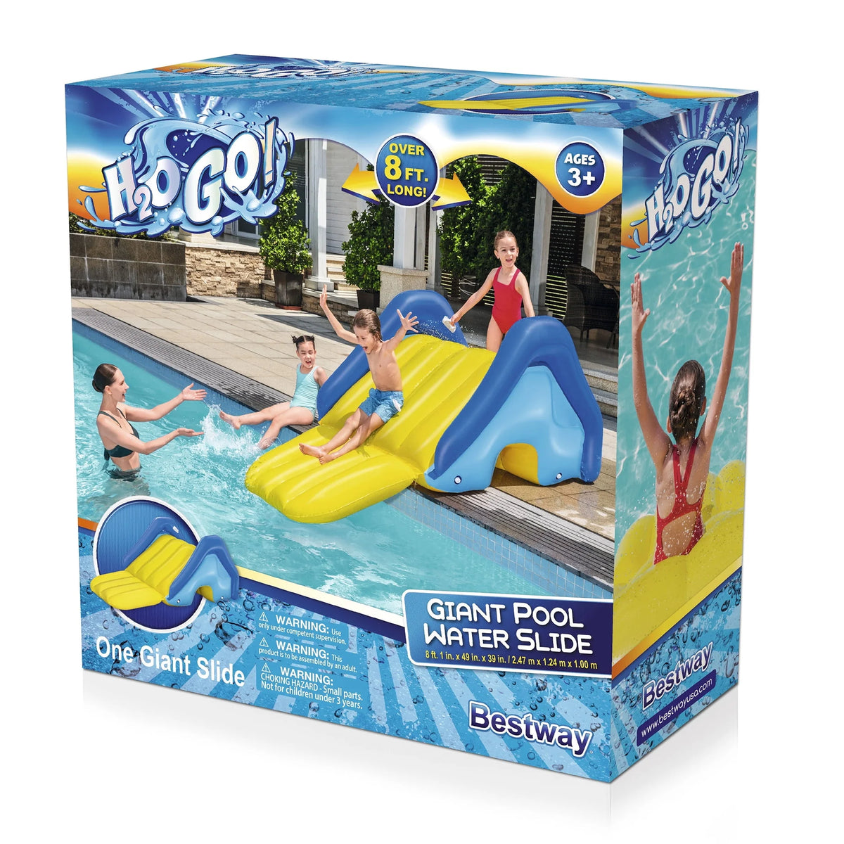 Giant Inflatable Pool Water Slide with Built-In Sprinkler U433054