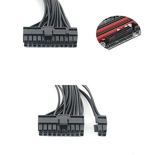 24 Pin PSU Power Supply Extension Cable Splitter Adapter Kit Black H89985
