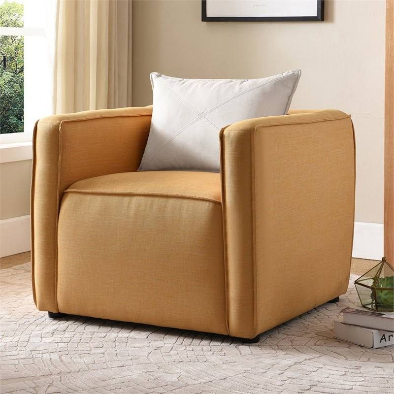 Yellow Fabric Accent Chair X679538