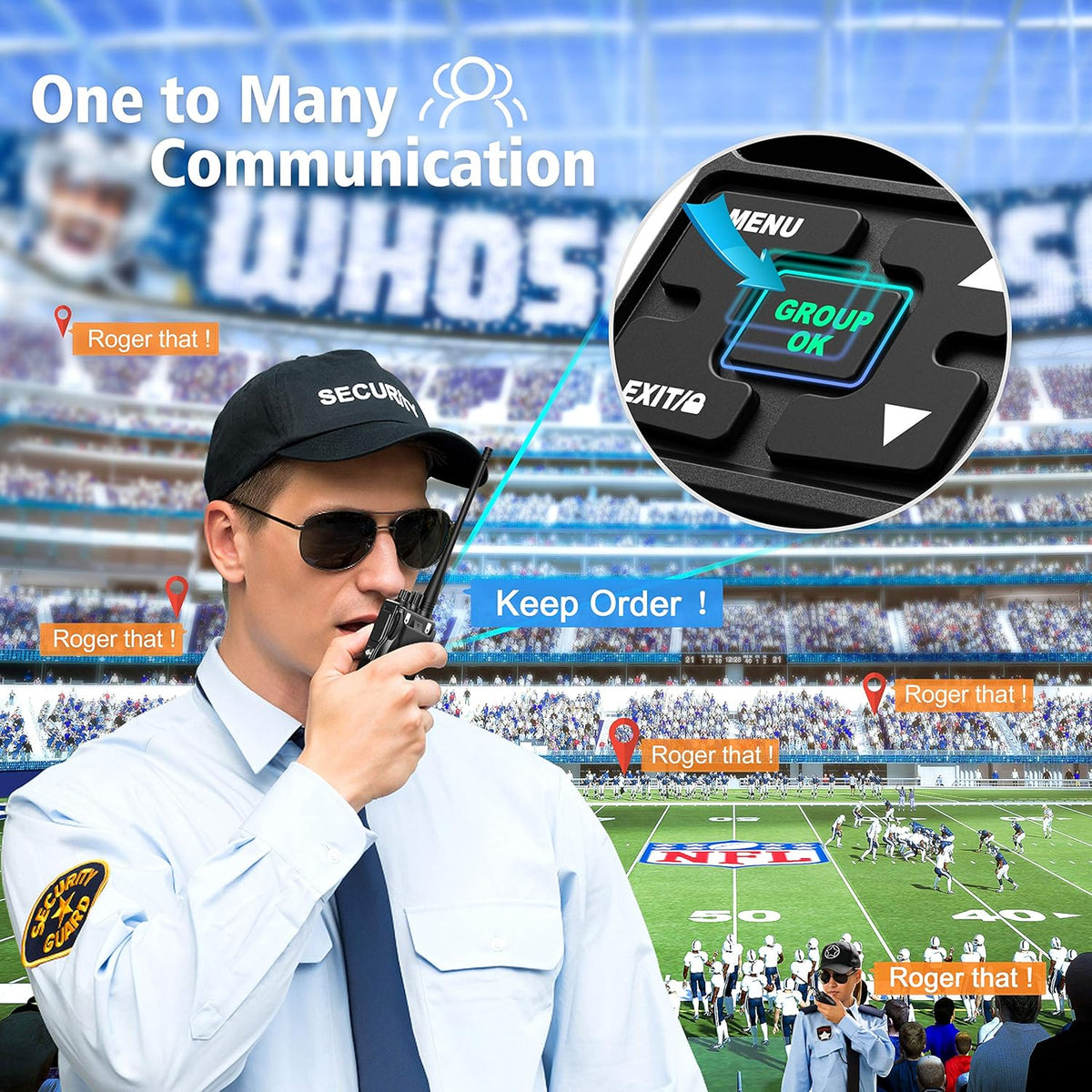 6 Packs UHF Two Way Radios with Earpieces H7256