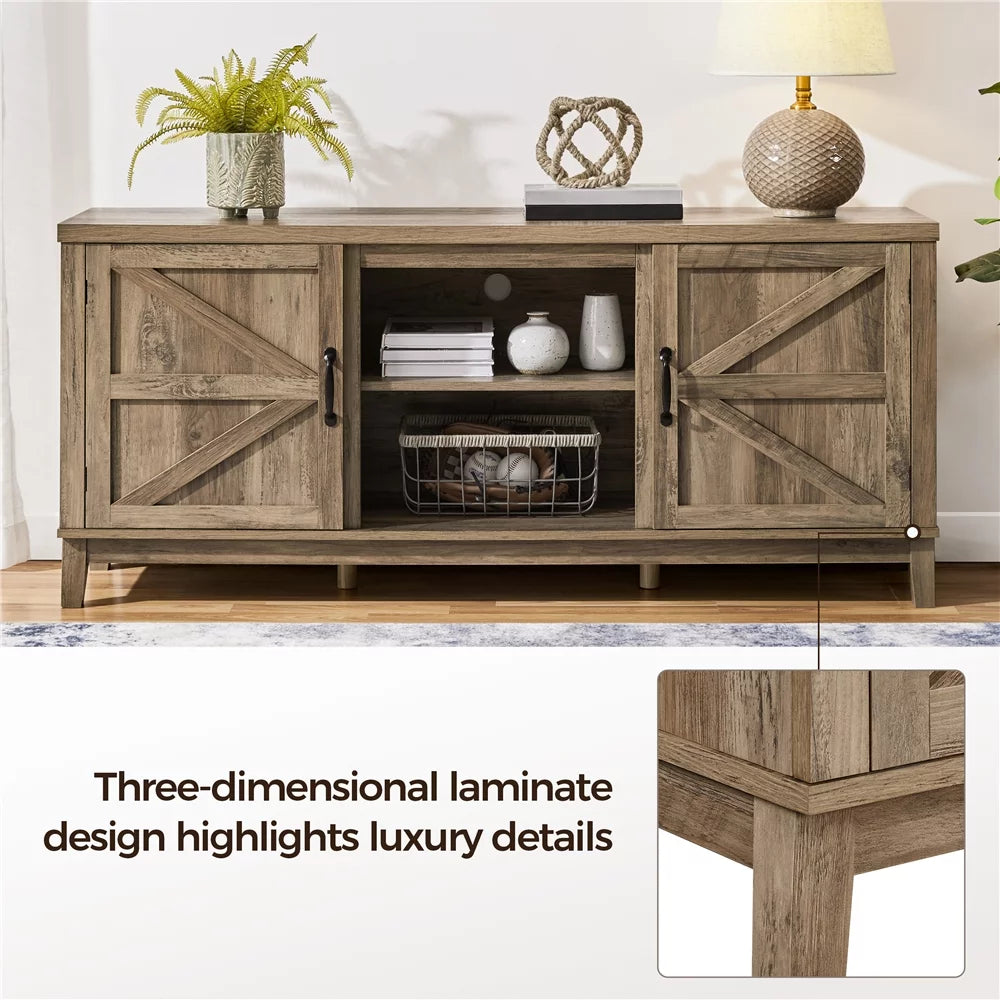 Rustic Oak Storage TV Stand B36434