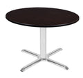 48x22 Round X-Base Table Mocha Walnut Chrome J884222