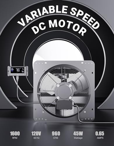 Wall Mounted Shutter Exhaust Fan with Variable Speed W45331