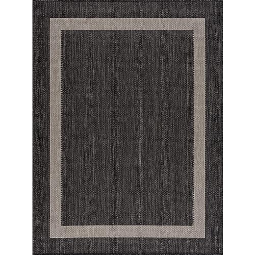 9x12 Beige/White Washable Outdoor Rug R734