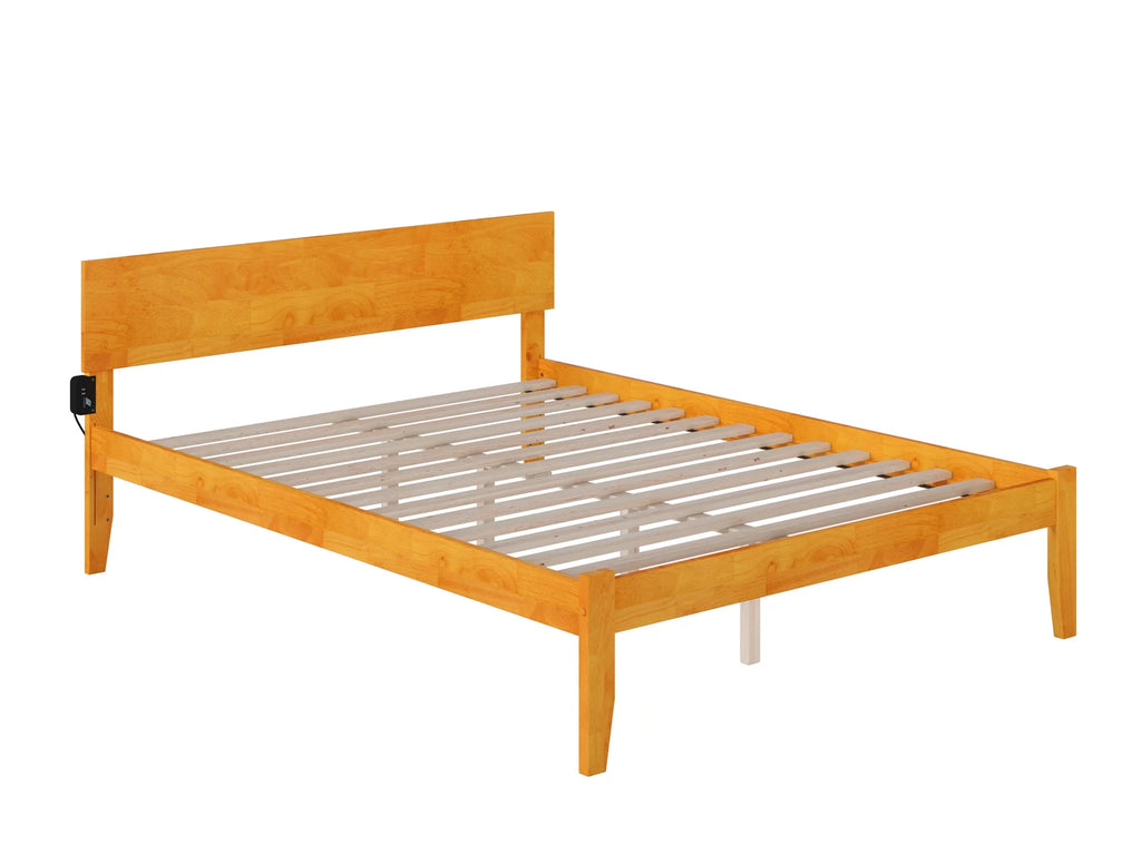 16" Caramel Solid Wood Platform Bed U9597