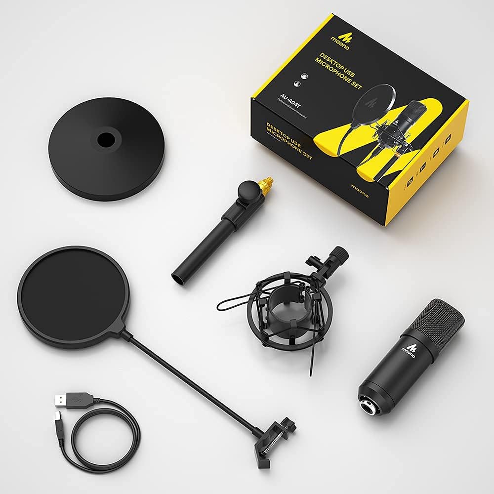 USB Condenser Microphone Kit 192KHZ/24BIT Cardioid Plug & Play, Pack of 2 C782708