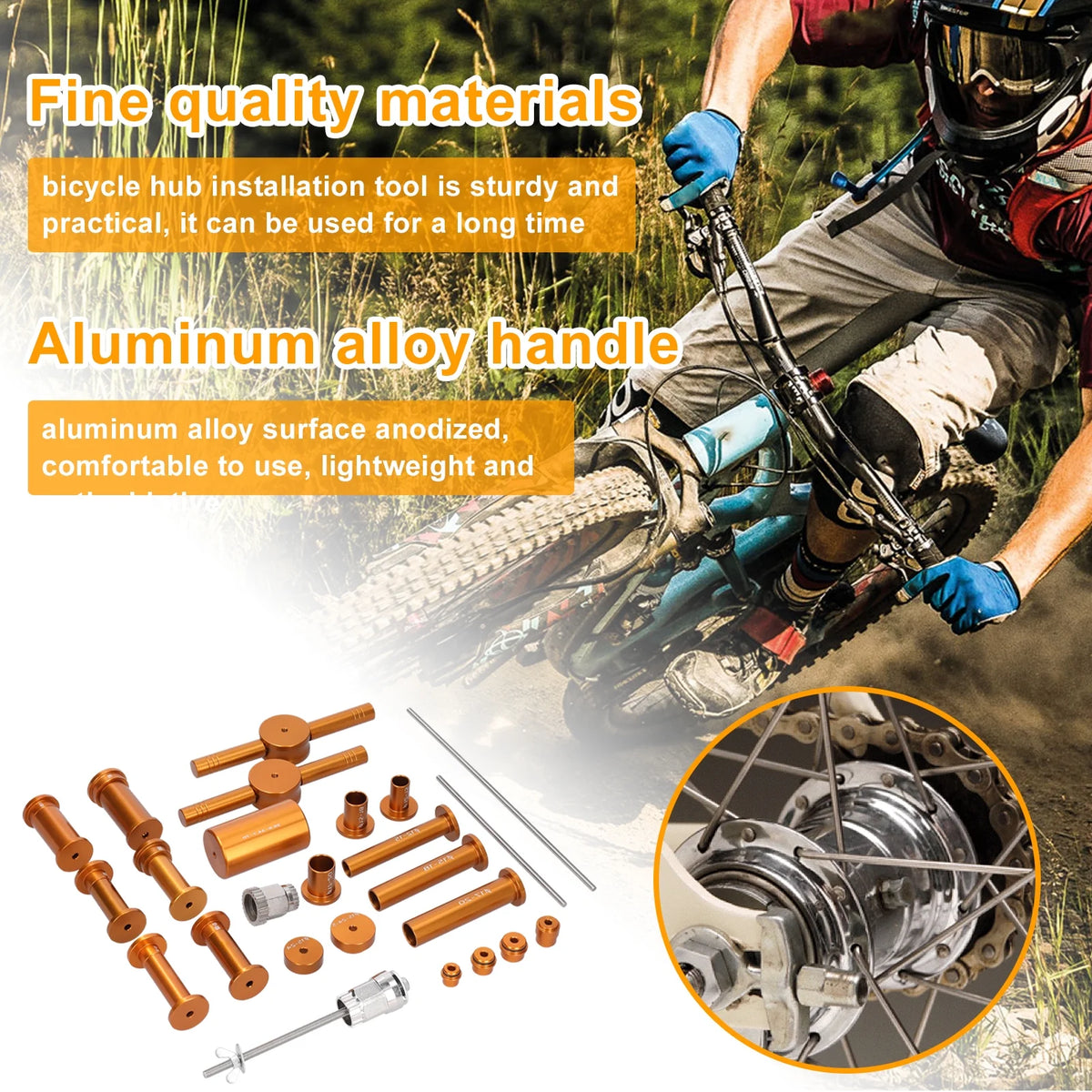 Bike Hub Bearing Tool Kit with Ratchet Repairing Tools Q138406