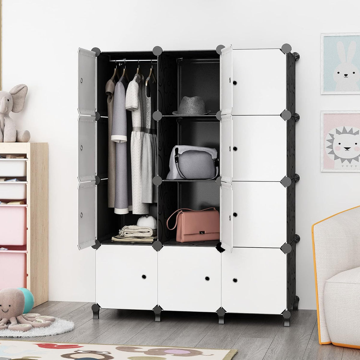 Portable Closet 12 Cube Storage Organizer Cabinet N283028