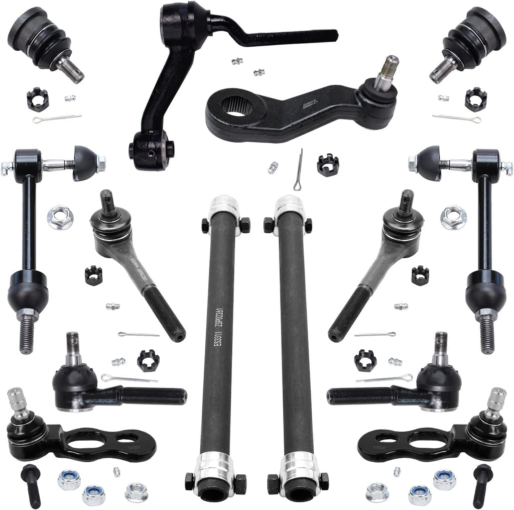 14PC Front Steering Idler Arm Pitman Arm Tie Rods Sway Bars Ball Joints G603