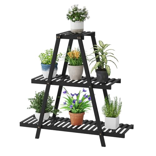 3 Tier 8 Potted Bamboo Plant Stand Q711