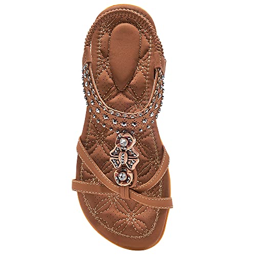 Women's Sandals with Non Slip Bohemian Flats Z68435