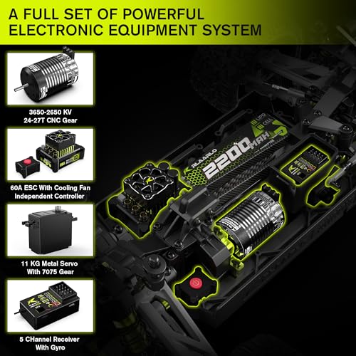 Black 1/10 Brushless RC Monster Truck, 50+ MPH, 4WD, Waterproof, Carbon Fiber V785493