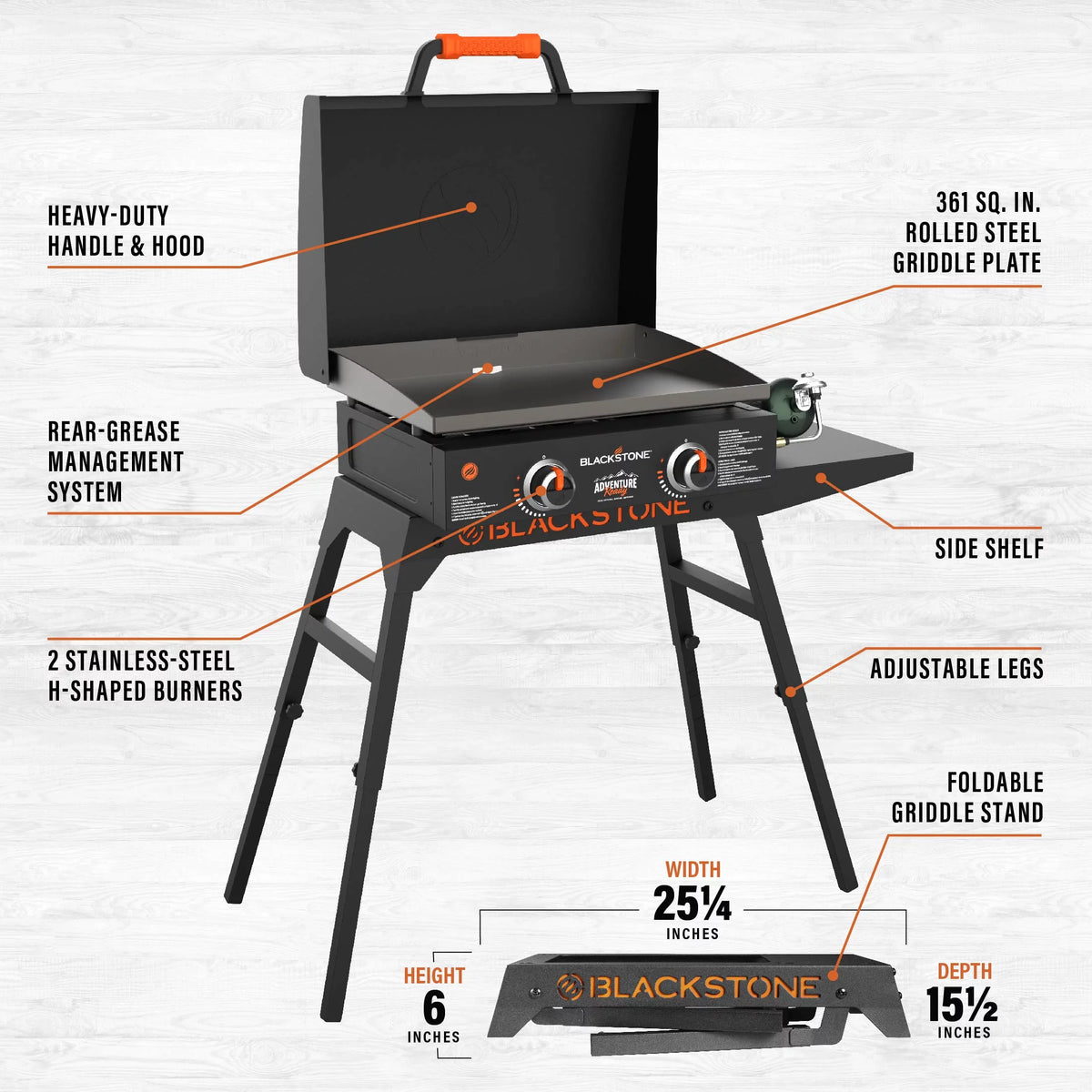 22 Propane Griddle with Stand and Adapter Hose R52178