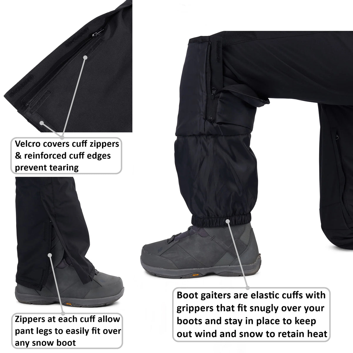 Waterproof Snowboard Ski Snow Pants with Removable Suspenders U75235