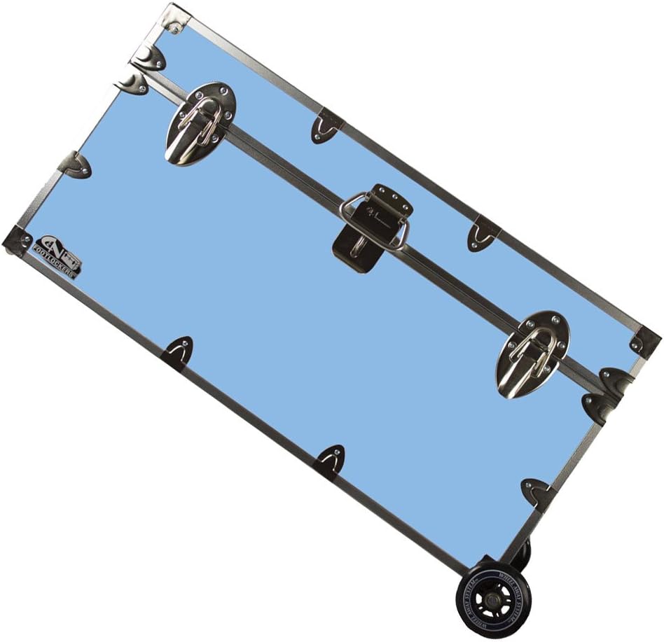 Large 32 x 18 x 16.5 Inches Lockable Footlocker with Wheels X9610