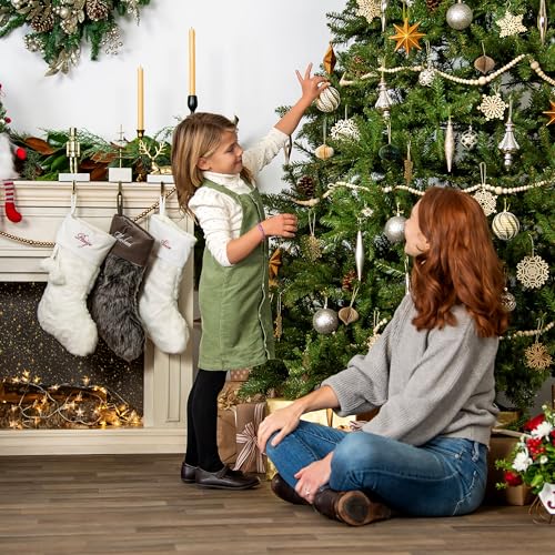 Grey Faux Fur Christmas Stocking O969526