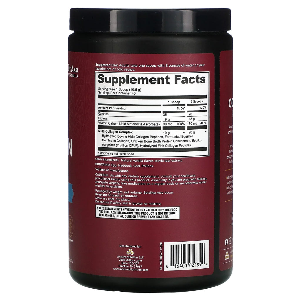 Collagen Protein Vanilla 1.04 lb Pack of 4 M537345
