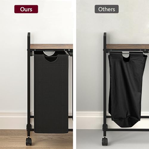 3 Pull Out Removable Laundry Sorter Bags Rolling Laundry Hamper with Wheels M981747