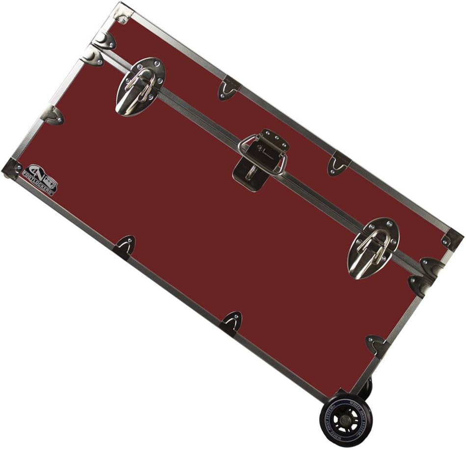 Large 32 x 18 x 16.5 Inches Lockable Footlocker with Wheels X9610