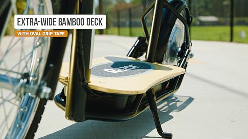 Electric Scooter with Padded Seat, Bamboo Deck, 16" Air-Filled Tires, 500w Motor, Rear-Wheel Drive O8573