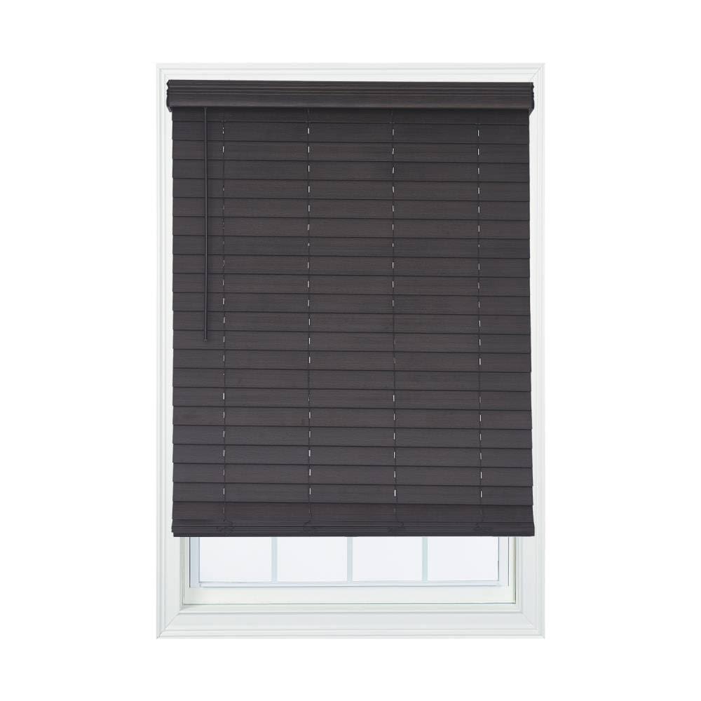 Cordless Walnut Faux Wood Room Darkening Horizontal Blinds L702