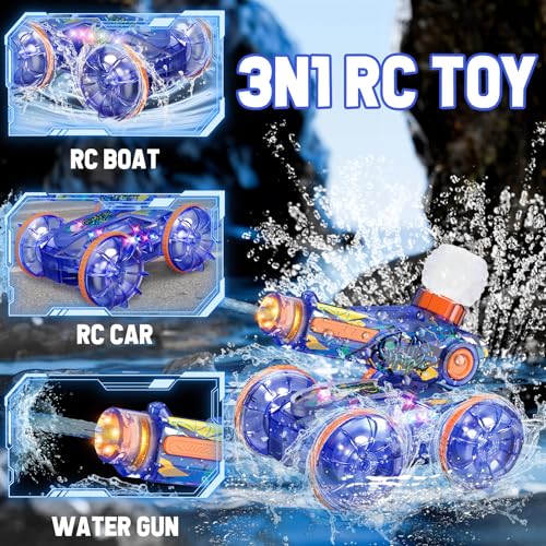 Gesture Sensing Remote Control Car Toys - Drift RC Stunt Car for Kids | 360° Rotating 4WD Transform RC Cars | 2.4Ghz Hand Controlled with Lights Music | Birthday to Boys (Purple) W95824