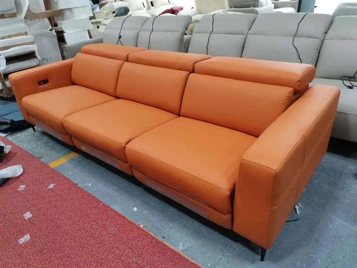 Genuine Leather Reclining Sofa Set V80495
