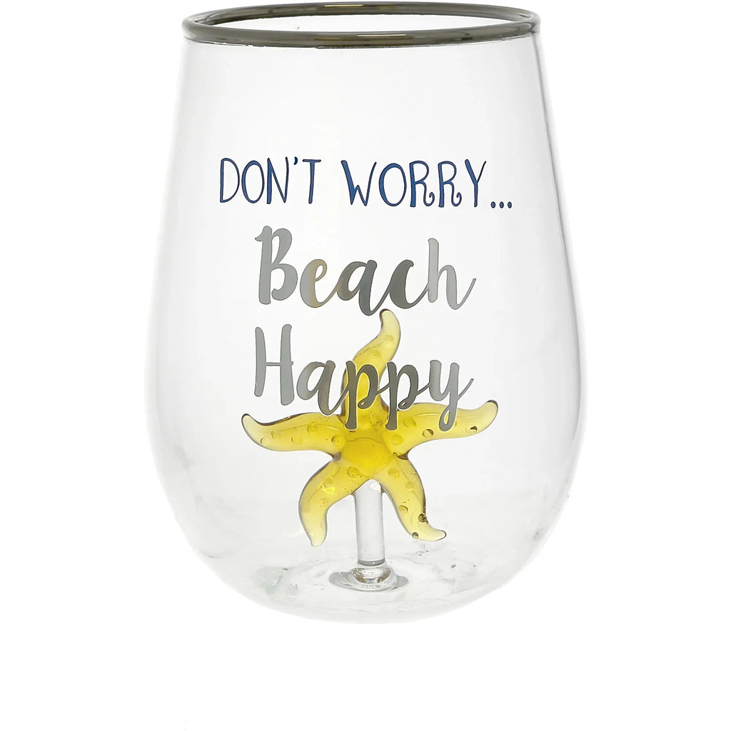 19 oz. Stemless Wine Glass with 3-D Figurine V574