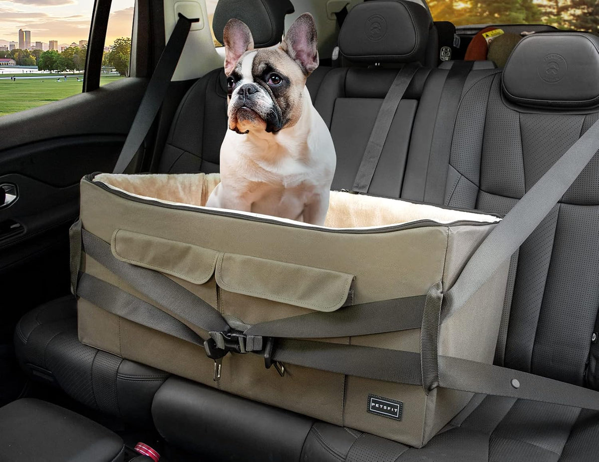 Lookout Car Seat For 2 Small Dogs or Medium Dog up to 45 lb With Big Pockets I92713