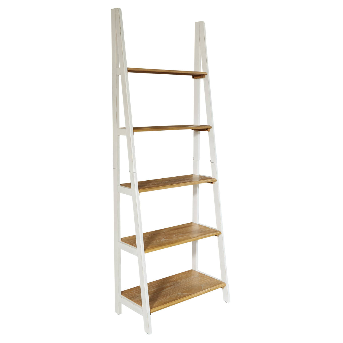Distressed White Ladder Bookcase O907977