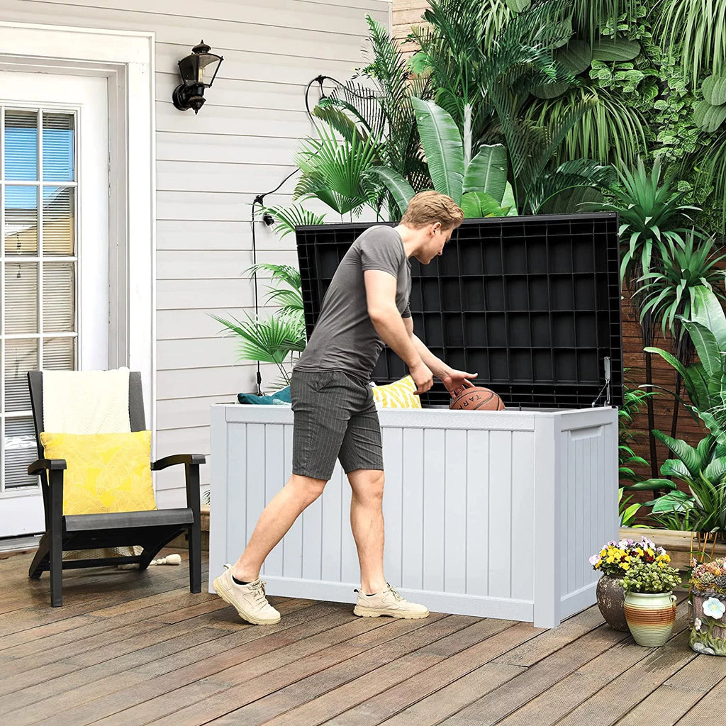 230 Gallon Weatherproof Resin Outdoor Storage Deck Box H744