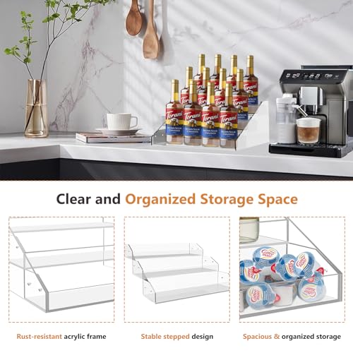 3 Tier 12 Bottles Acrylic Coffee Syrup Rack Organizer H6776