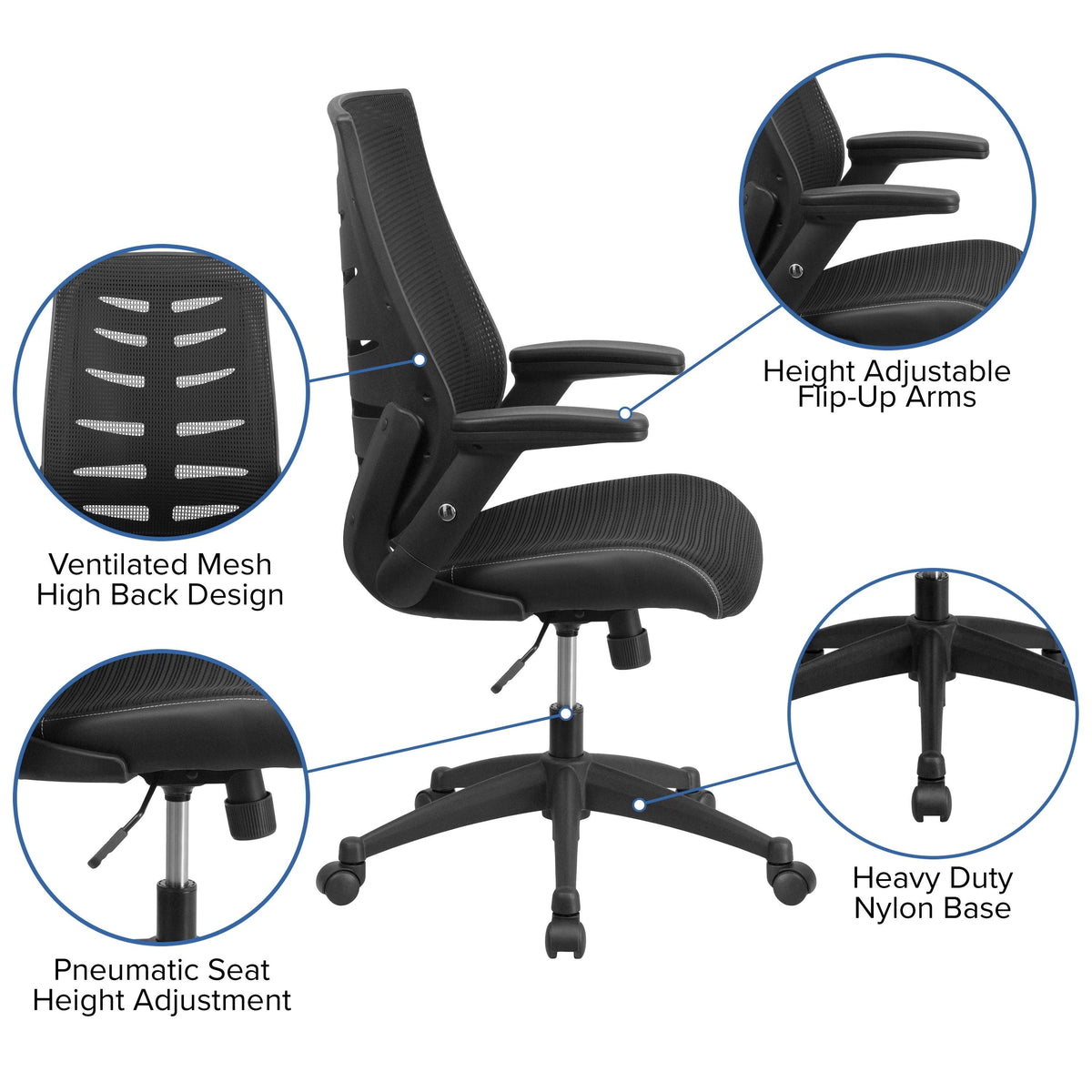 Black Mesh High Back Chair M9804