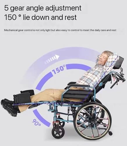 Reclining High Back Manual Wheelchair with Adjustable Leg Rest and Reversible Foot Pedal X2768