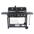 Dual Fuel Gas & Charcoal Combo Grill, Black with Stainless J29202