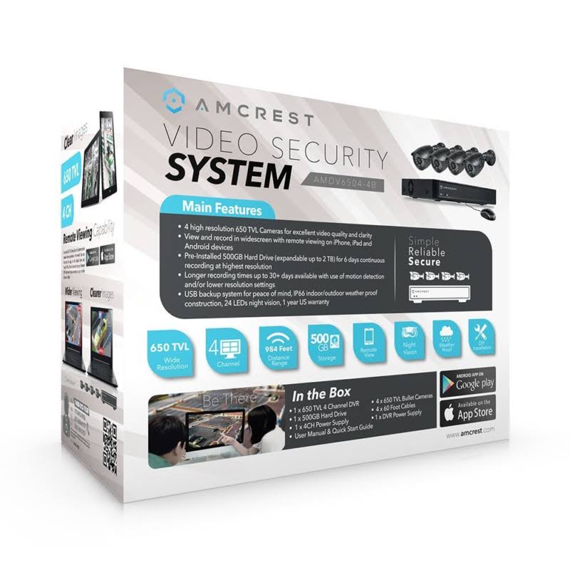 4-Channel DVR Security System with 4 Weatherproof Bullet Cameras K8249