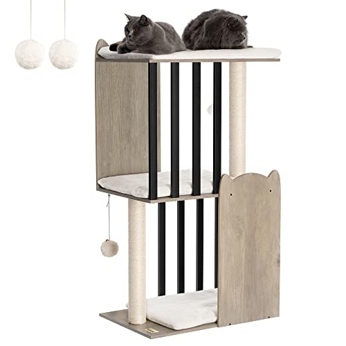 3-Tier Cat Tree Tower Condo with Sisal Scratching Posts F308