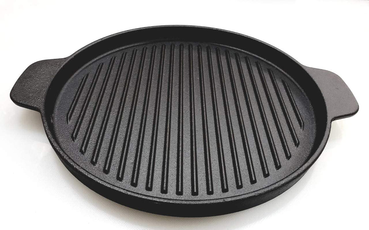 Cast Iron Grill Set with Rubber Wood Underliner Y2583