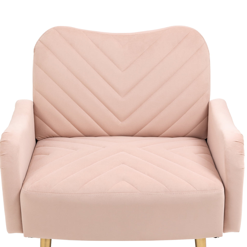 Velvet Single Sofa Chair with Rose Golden Metal Legs X6932