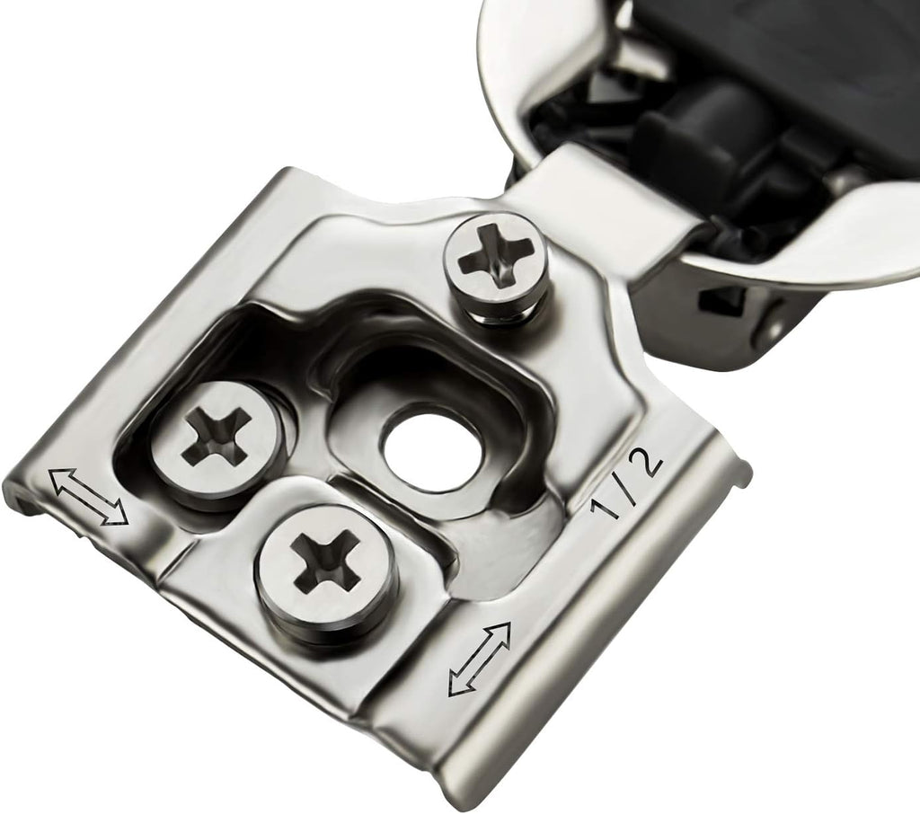 12 Pack 6 Pairs 1/2 inch Overlay Soft Close Hinges Satin Nickel Stainless Steel Concealed Hinge S77558