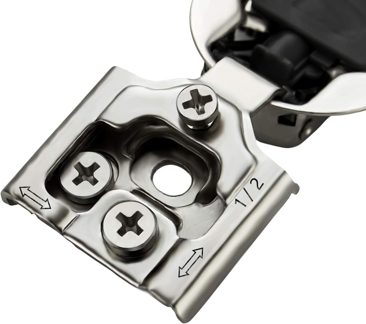 12 Pack 6 Pairs 1/2 inch Overlay Soft Close Hinges Satin Nickel Stainless Steel Concealed Hinge S77558