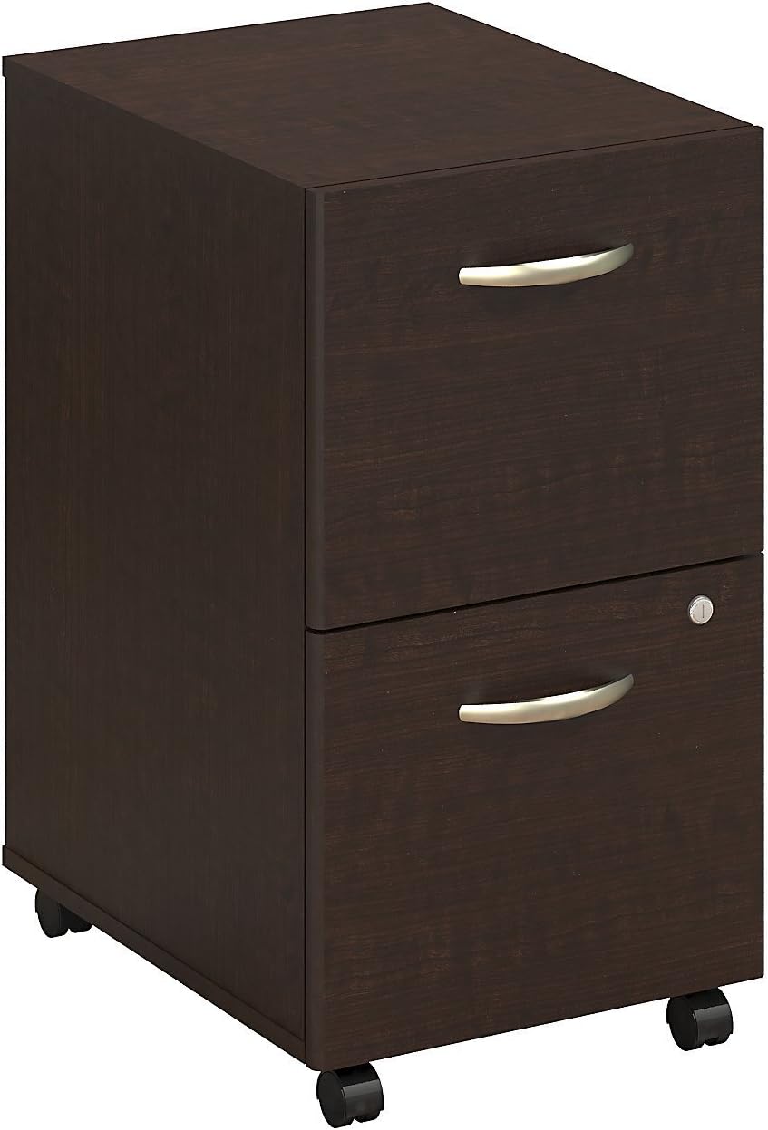 2 Drawer Mobile File Cabinet in Mahogany S4044