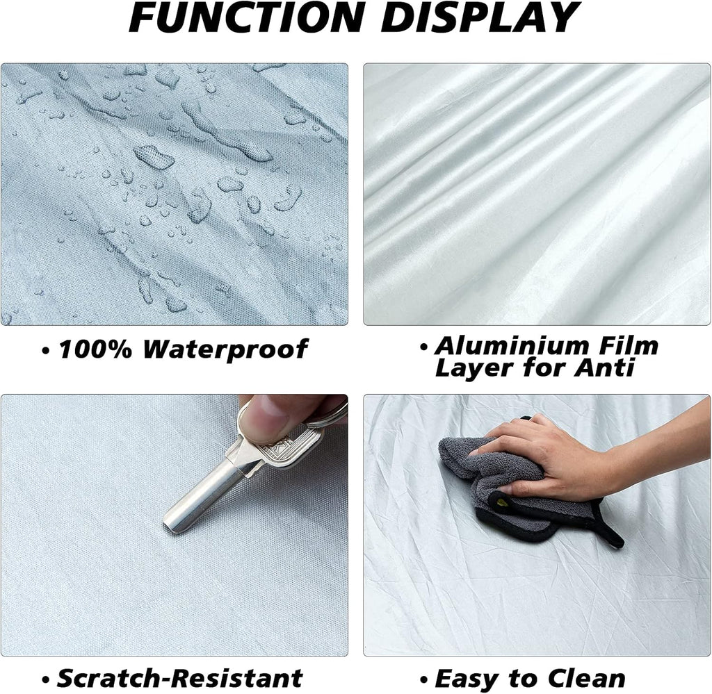 Waterproof All Weather Full Exterior Car Cover with Zipper for Sedan T6835