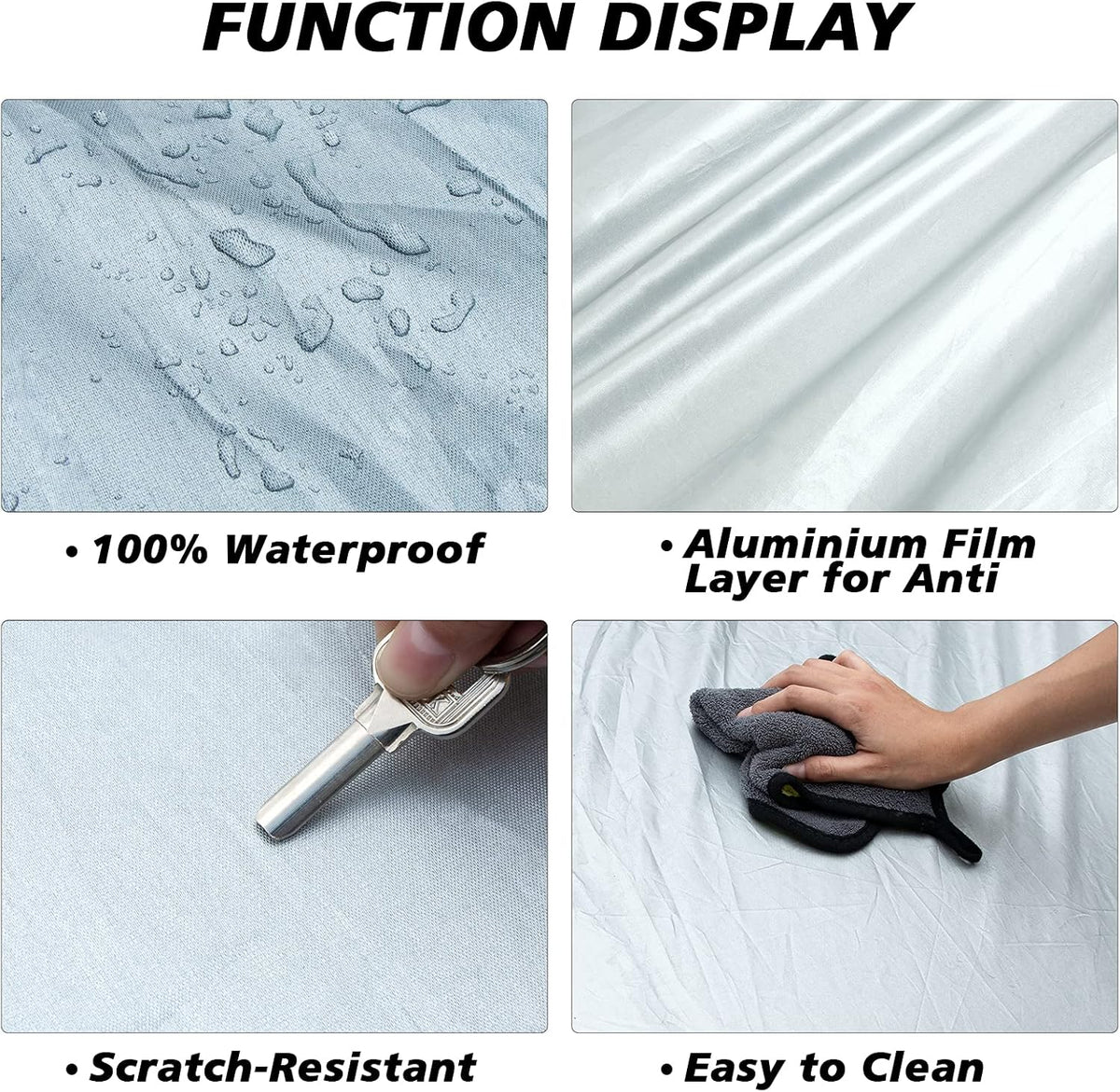 Waterproof All Weather Full Exterior Car Cover with Zipper for Sedan T6835