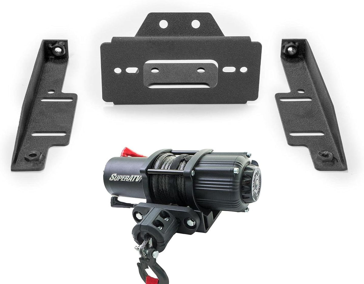 3500 lb Black Ops Winch with Heavy Duty Winch Mounting Plate S500