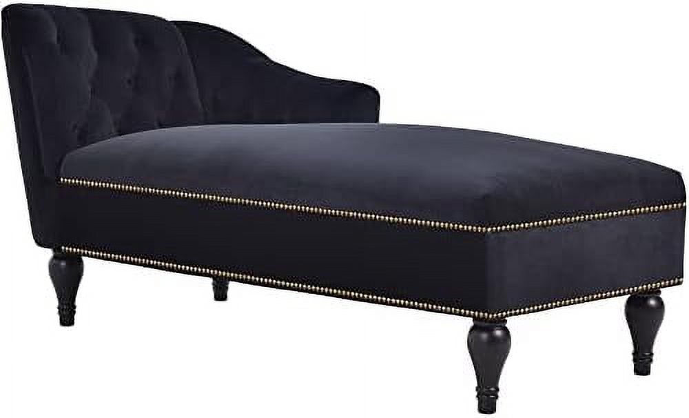 Black Velvet Chaise Lounge Sofa Bed B52718