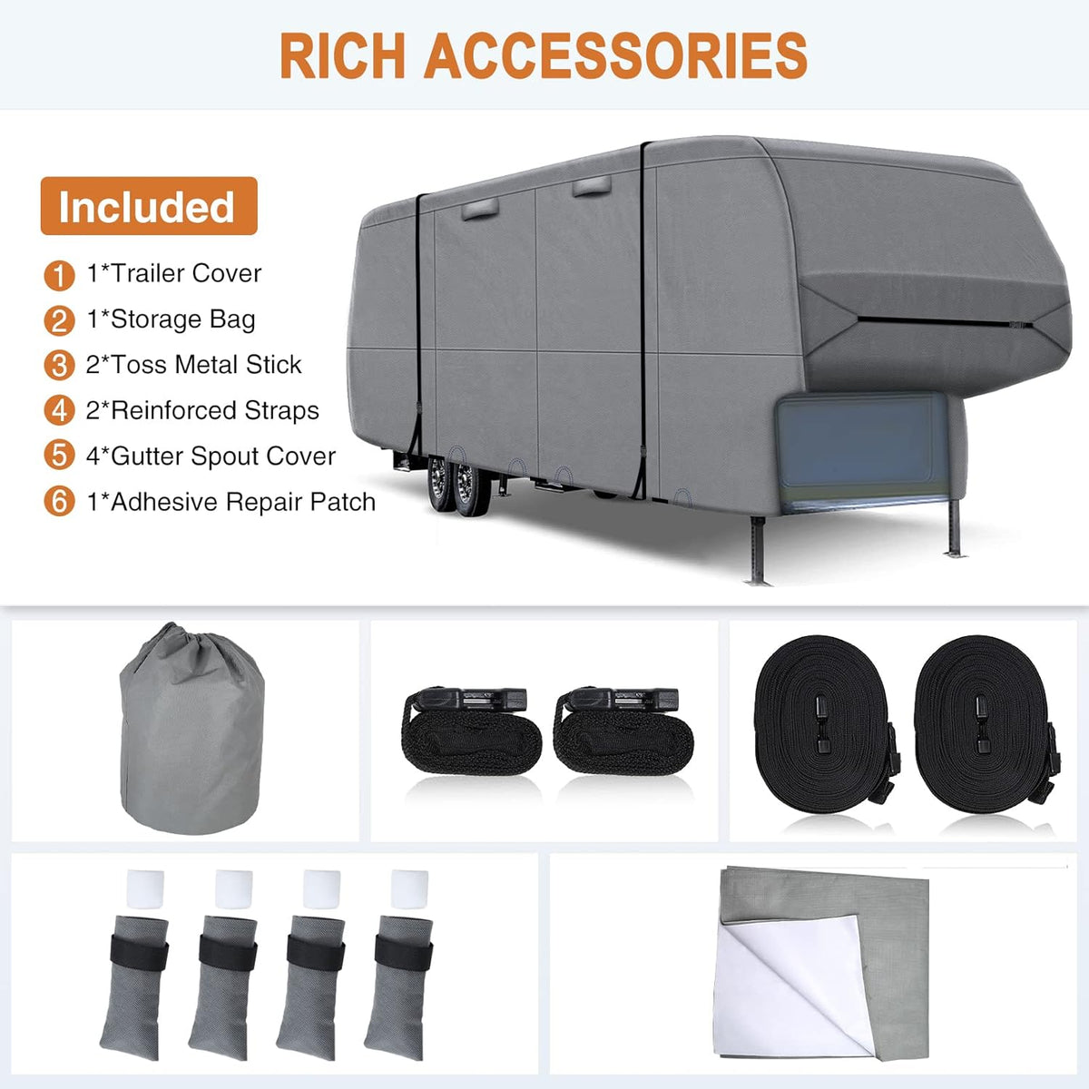 5 Layers 5th Wheel RV Cover Heavy Duty Camper Cover C617310