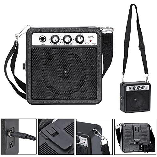 30 Inch Solid Wood Body Black Electric Guitar Starter Kit with 5W Amplifier K47786